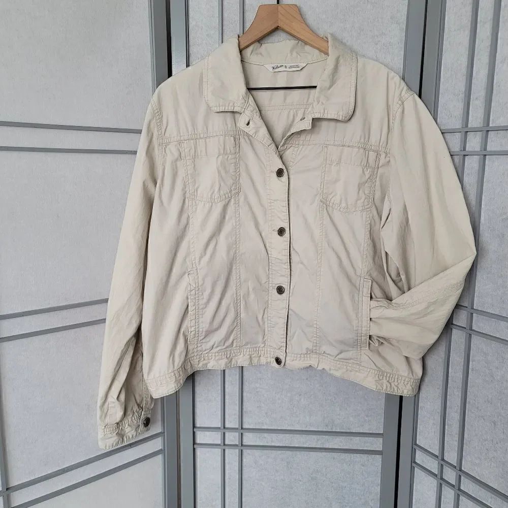 Woolrich Jacket Khaki Color Snap Close Lightweight Jacket Women's Size XL